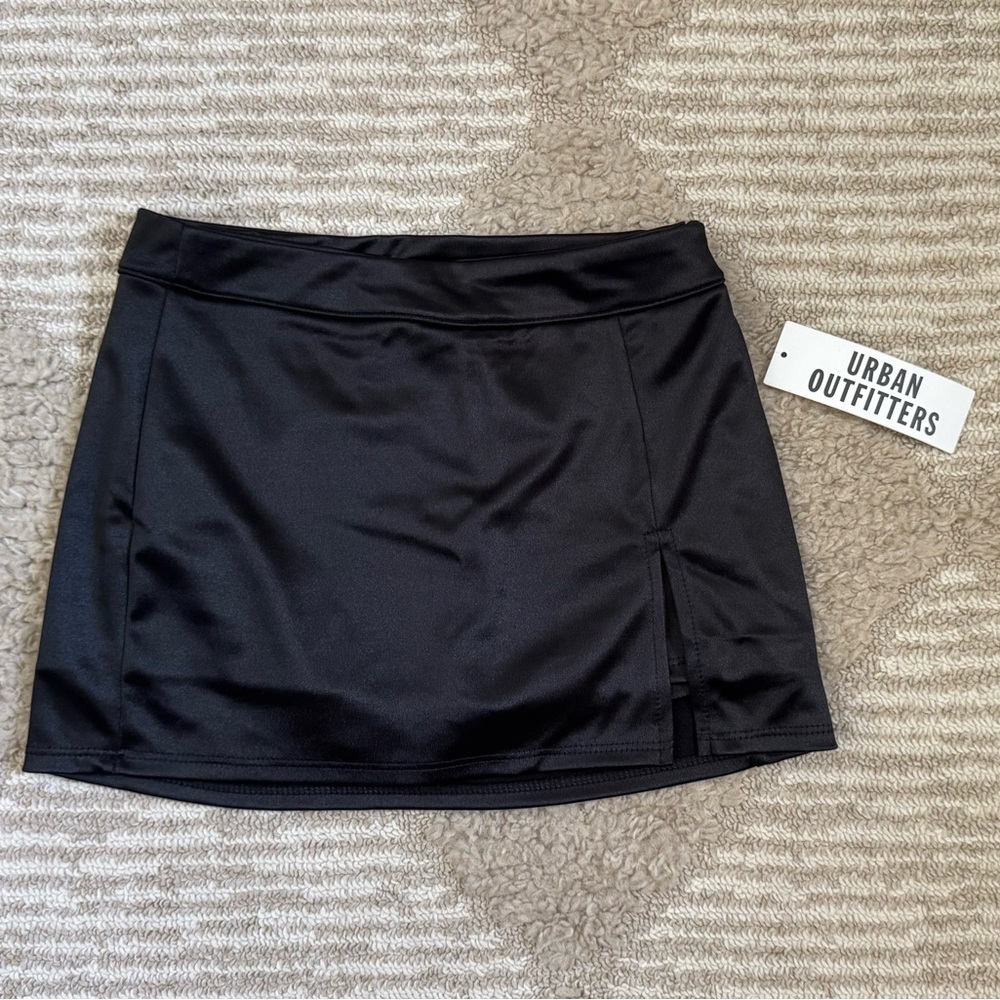 Urban Outfitters Grace Satin Split Hem Mini Skirt